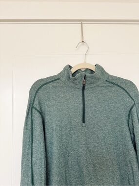 Lululemon Men's Heather Green Quarter-Zip Pullover